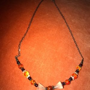 Amber and garnet necklace